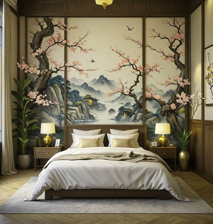 Decor phòng ngủ kiểu Trung Hoa